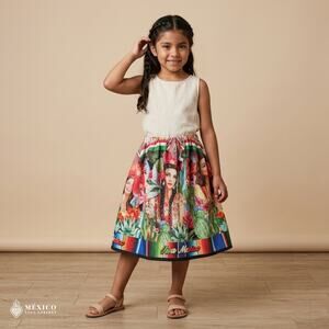 Mexican Girls Skirt – Traditional Polyester Folklore Skirt with Elastic Waist